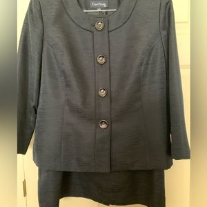 Evan Picone 2 pc Navy Blue Skirt Suit size 14
